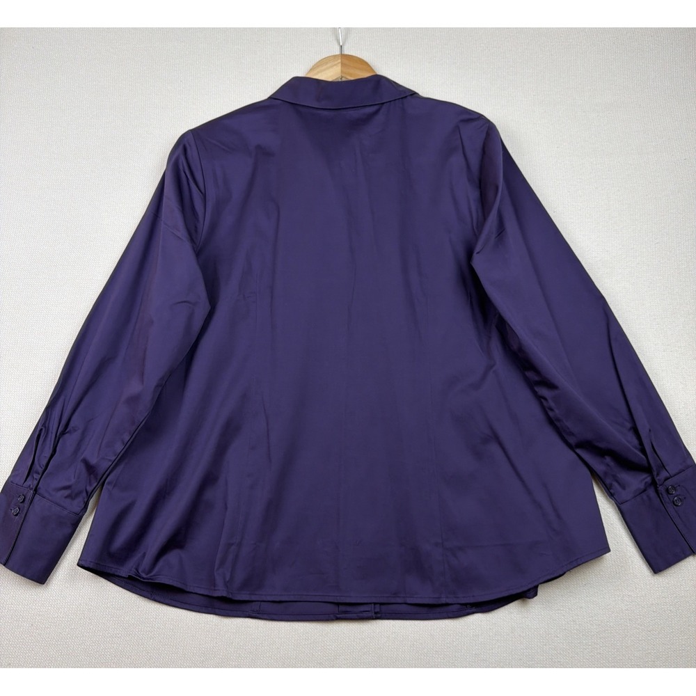 Lane Bryant Button Up Collared Shirt Blouse Size 20 Purple NWT Office Career New - Picture 4 of 15